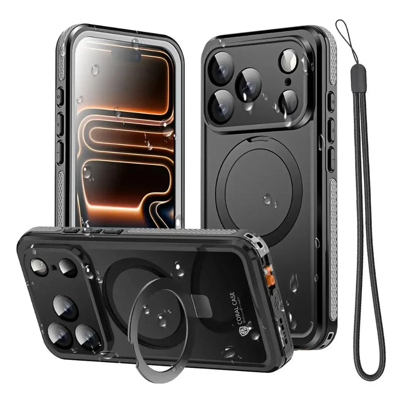 iPhone 17 Pro Max Full Body Waterproof Kickstand Case