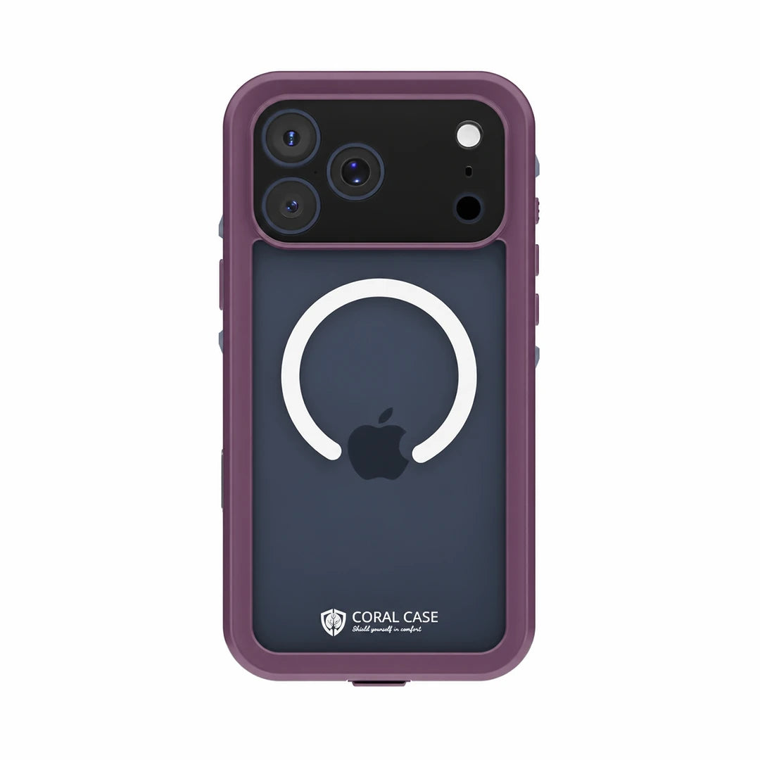 iPhone 17 Pro Max Full Body Waterproof Burgundy Case
