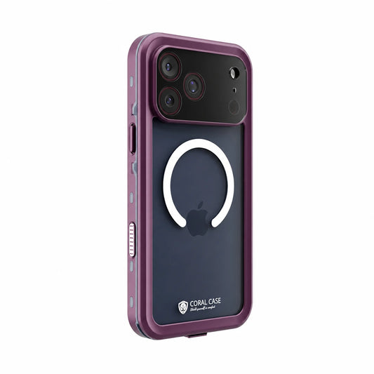 iPhone 17 Pro Max Full Body Waterproof Burgundy Case