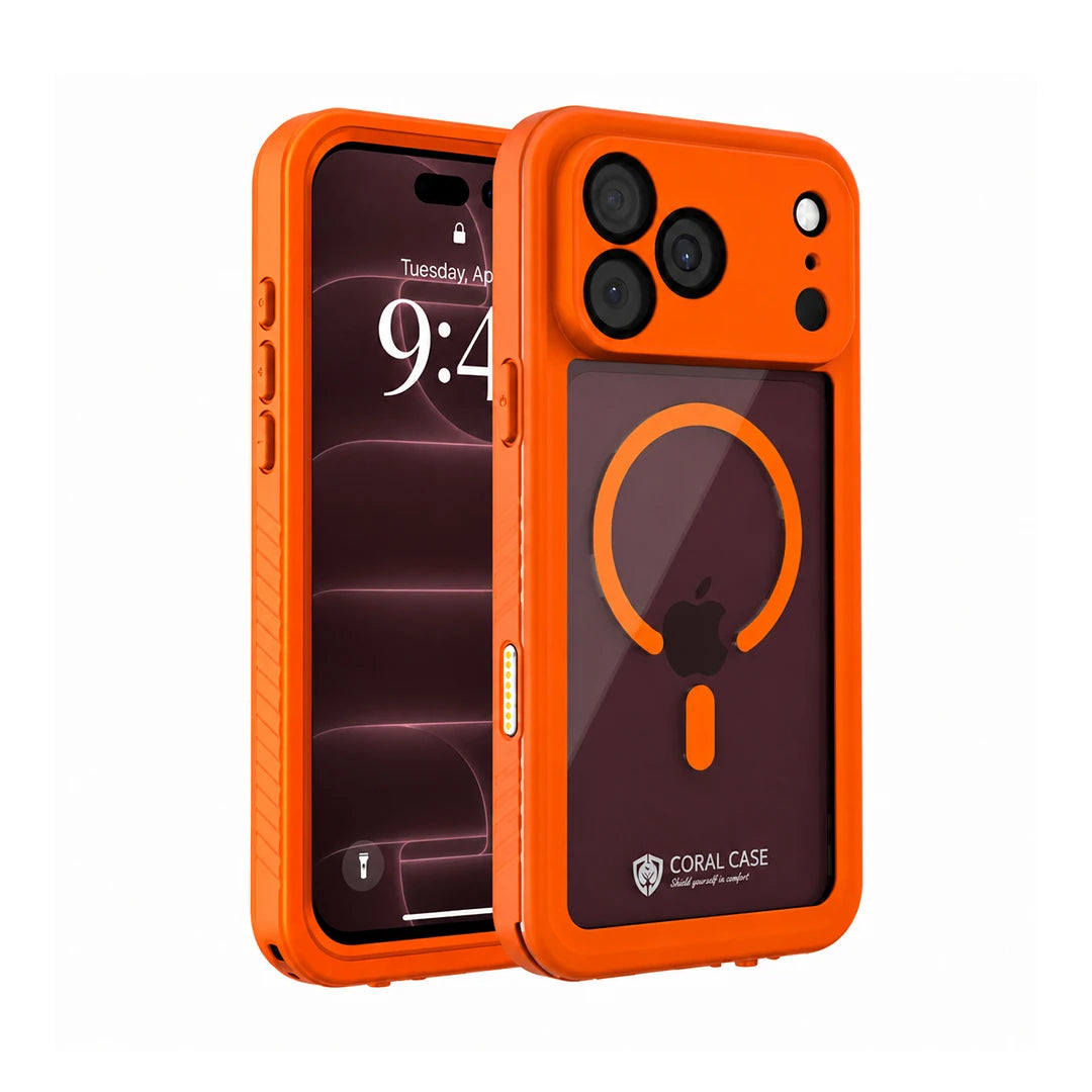 iPhone 18 Pro | Full Body Waterproof Orange Case