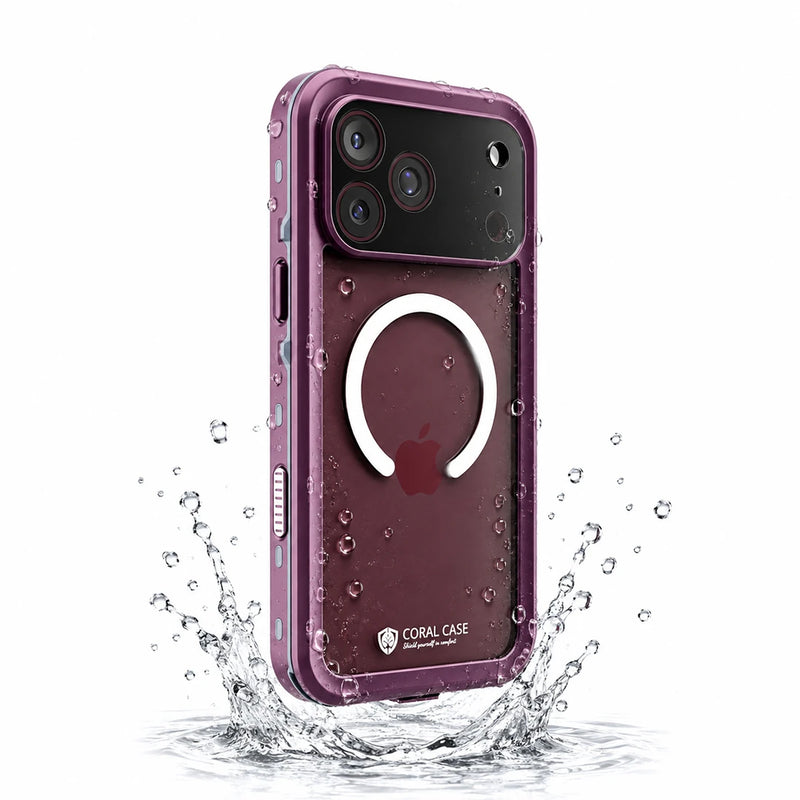 iPhone 18 Pro | Full Body Waterproof Burgundy Case