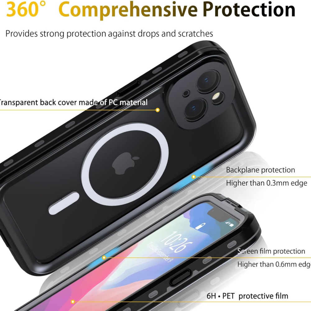 iPhone 15 Plus Lifeproorf Waterproof Dustproof case Shockproof 360 dgree protection