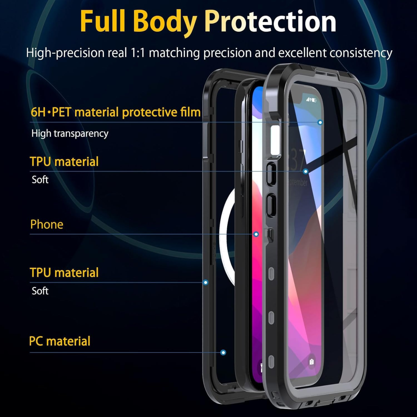 iPhone 15 Plus Lifeproorf Waterproof Dustproof case Shockproof full body protection