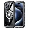 iPhone 15 Pro IP68 Waterproof, Shockproof, Dustproof, Magnetic Charging Premium Rugged Case - Front & Rear View