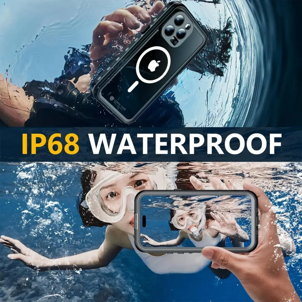 iPhone 15 Pro IP68 Waterproof, Shockproof, Dustproof, Magnetic Charging Premium Rugged Case - Under water