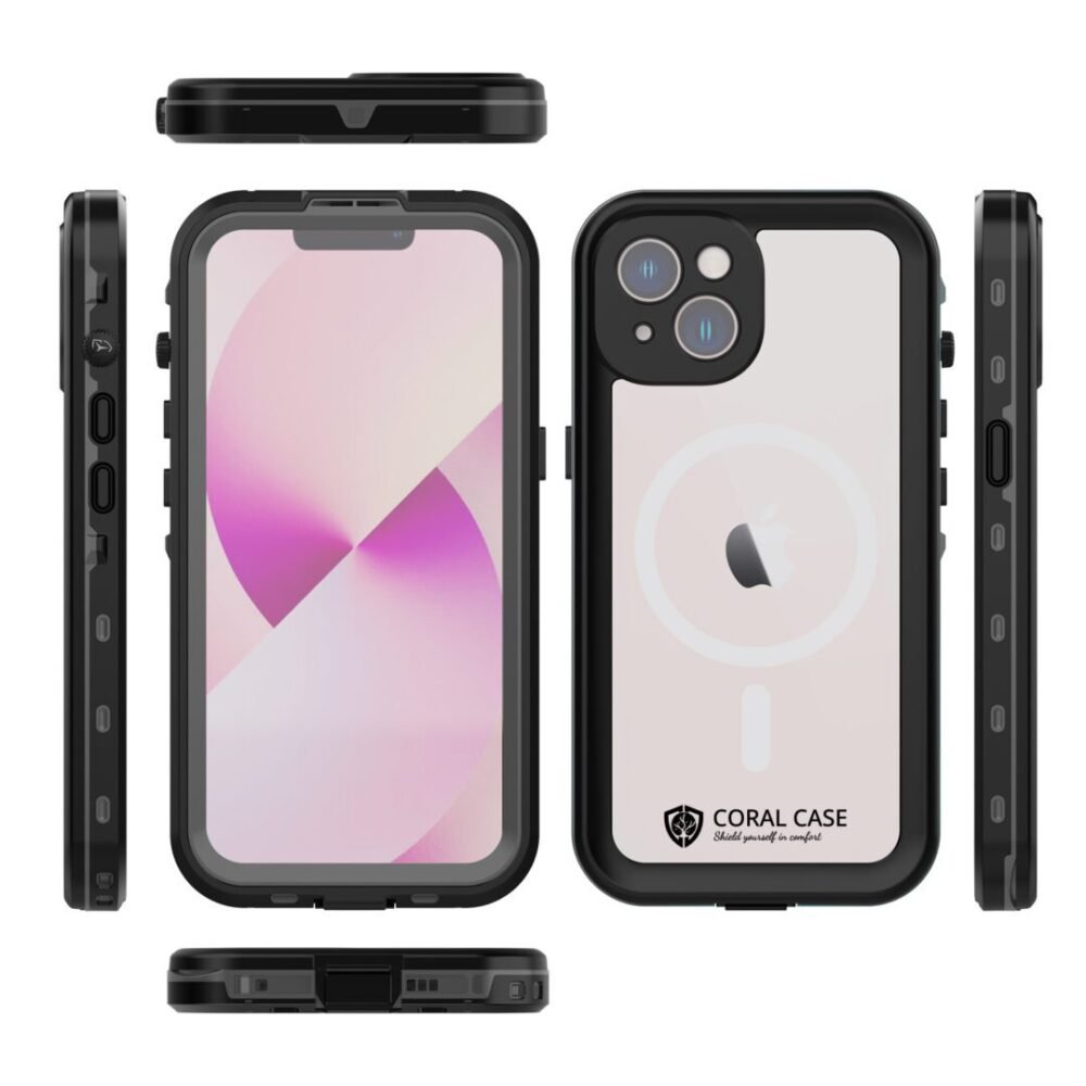 iPhone 14 (6.1″) IP68 Waterproof Rugged Phone Case Front Rear Left Right Side View