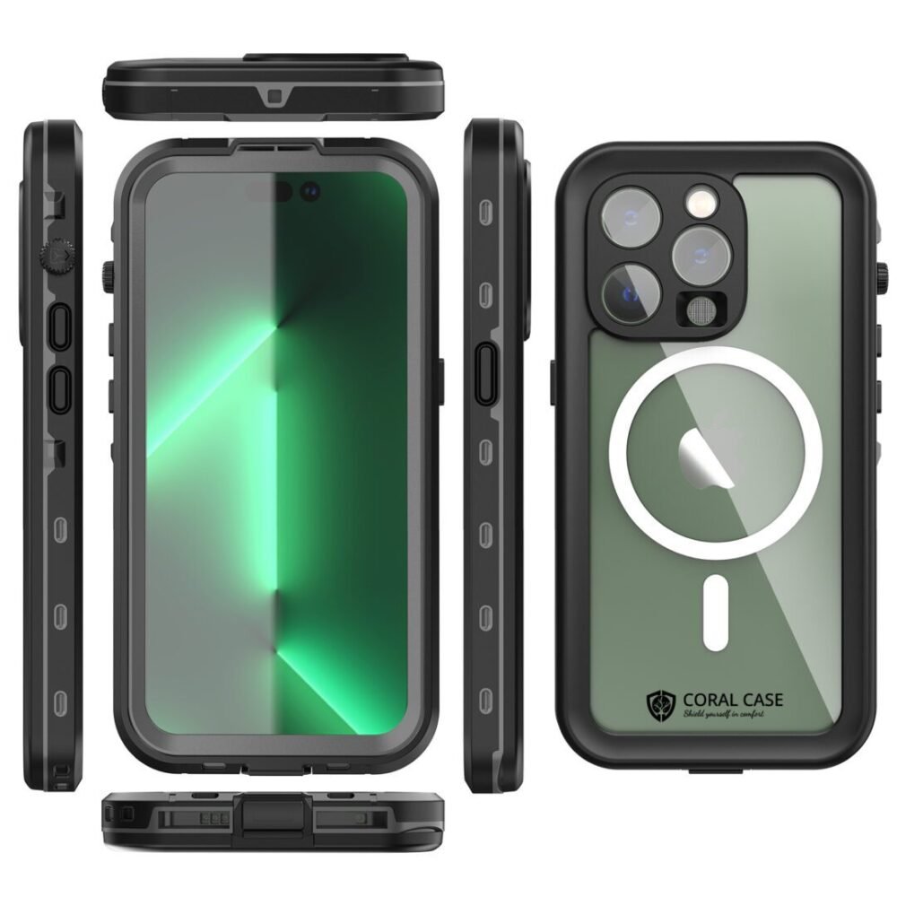 iPhone 14 Pro IP68 Waterproof Phone Case Front Rear Left And Right Side View