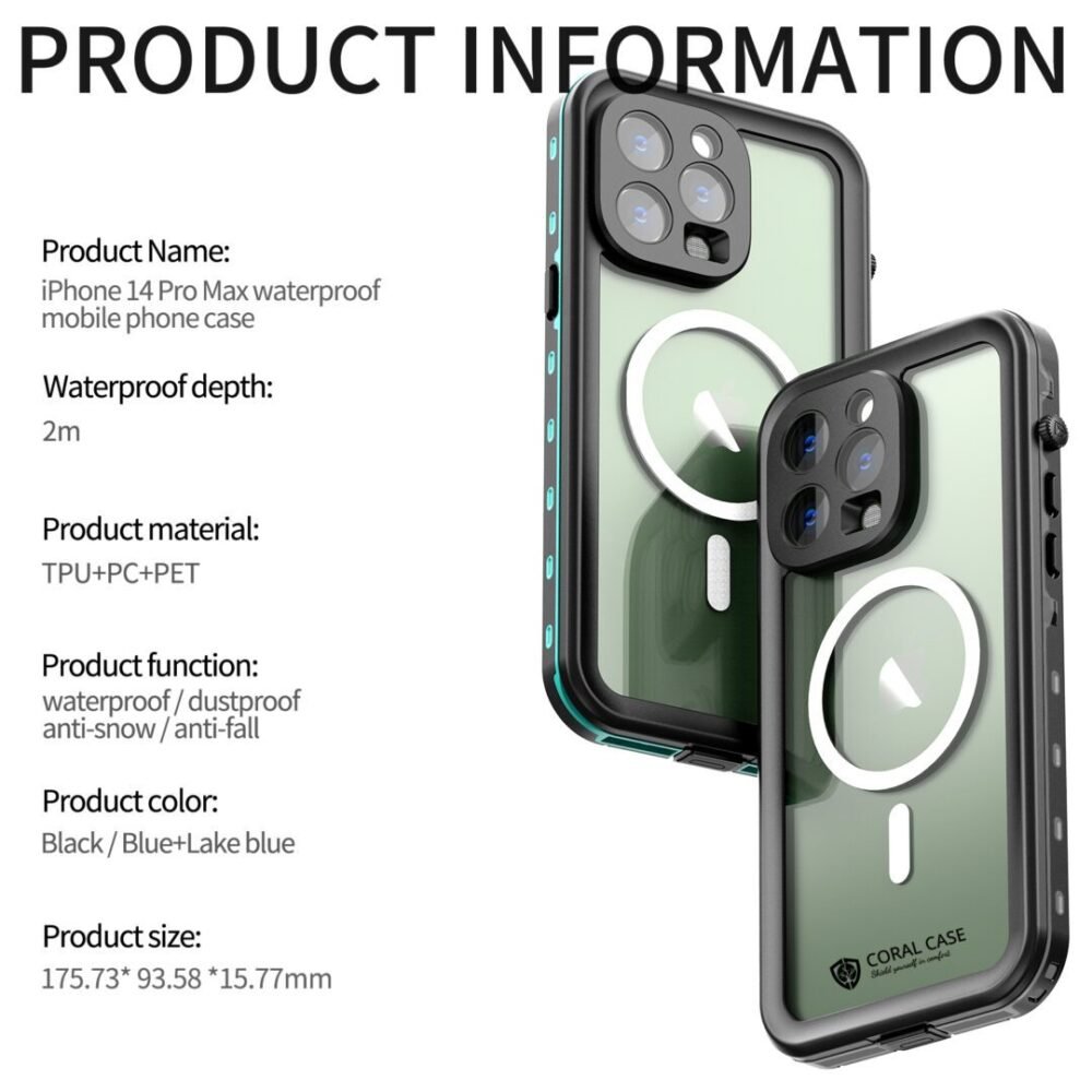 iPhone 14 Pro Max IP68 Waterproof Phone Case Product Information By Coral Case