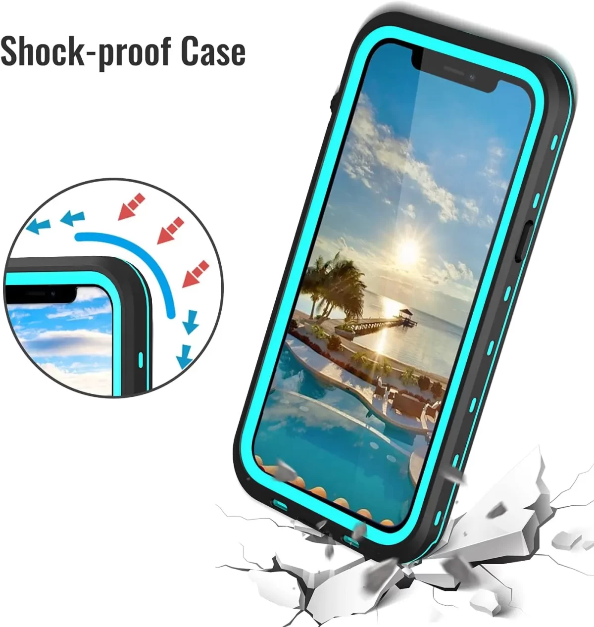 IP68 Waterproof, Shockproof, Dustproof, Drop-proof iPhone 13 Case - Full Body Protection with Built-in Screen Protector - Wireless Magnetic by Coral Case