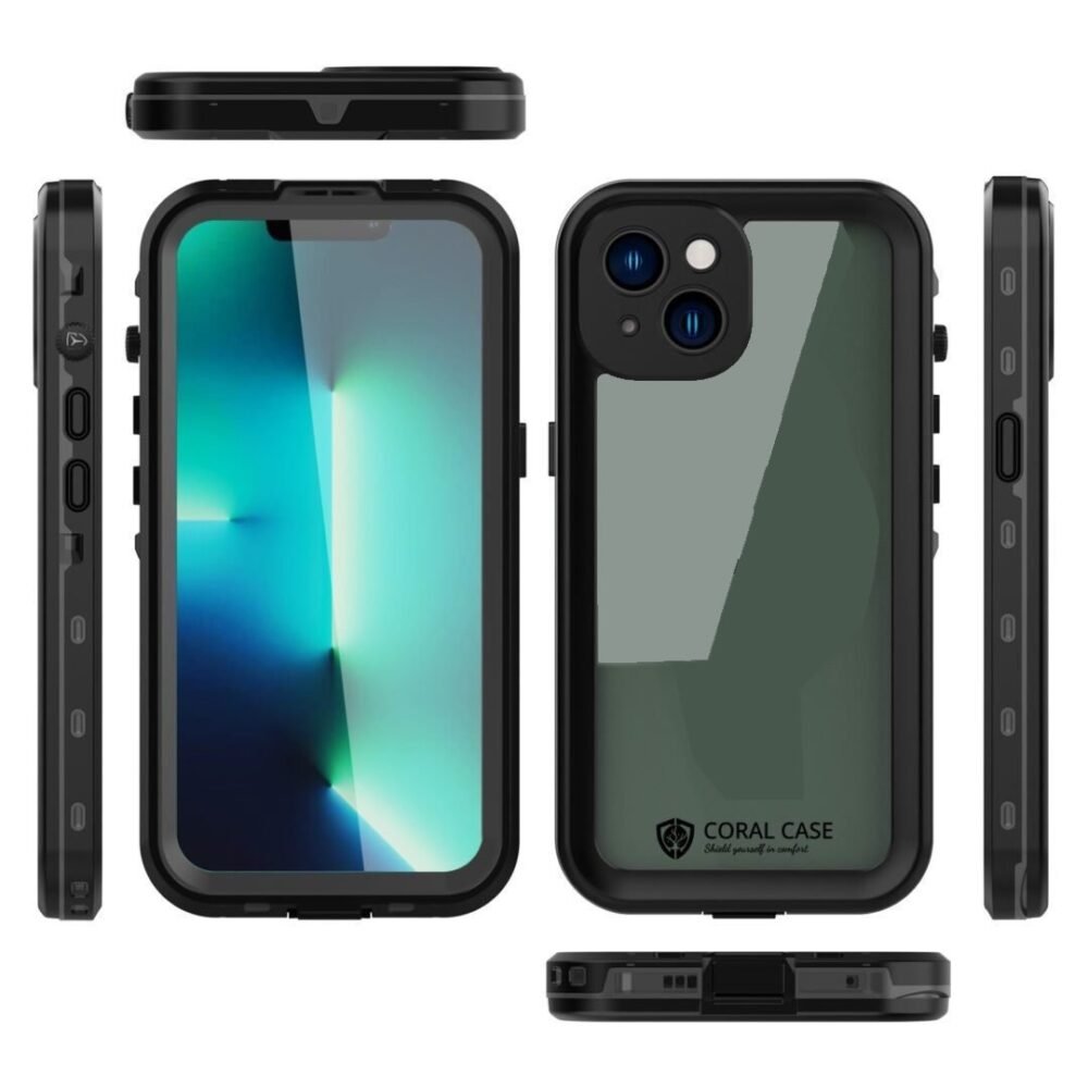 iPhone 13 IP68 Waterproof Phone Case Front Rear Top And Bottom View By Coral Case