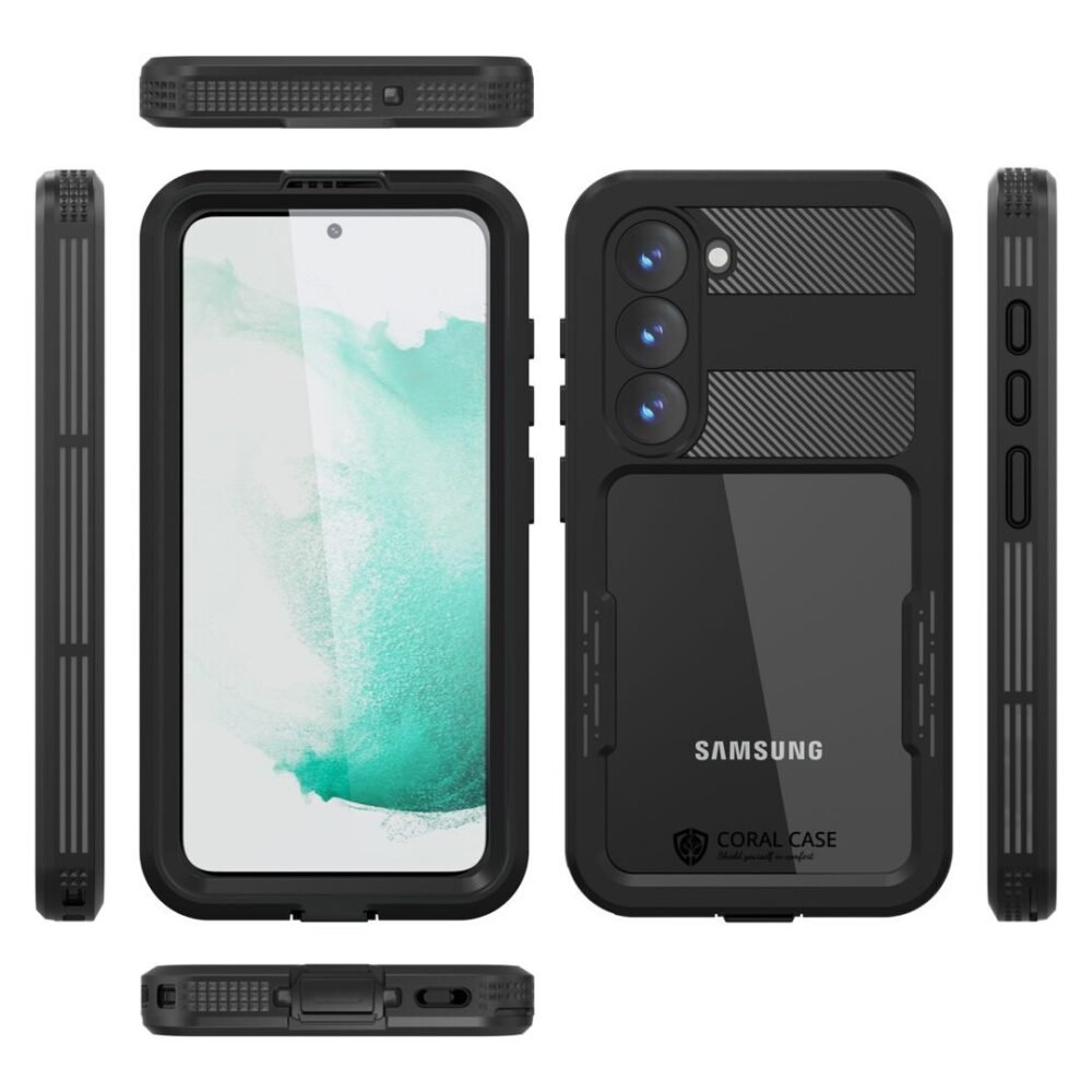 Samsung S23 IP68 Waterproof, Shockproof, Dustproof, Phone Case Front & Rear View