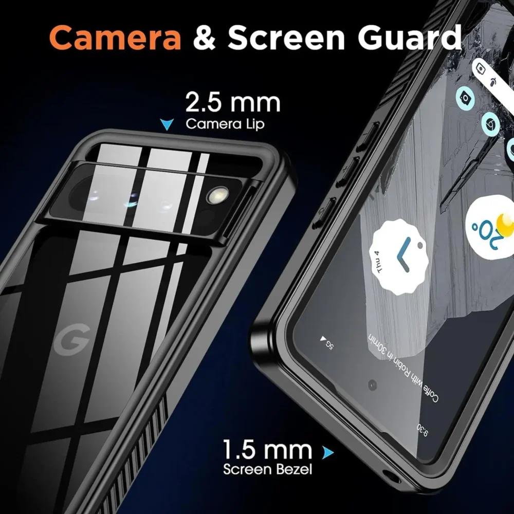 Google Pixel 8 5G Waterproof Shockproof Lifeproof Full Body Case Camera And Screen Protector