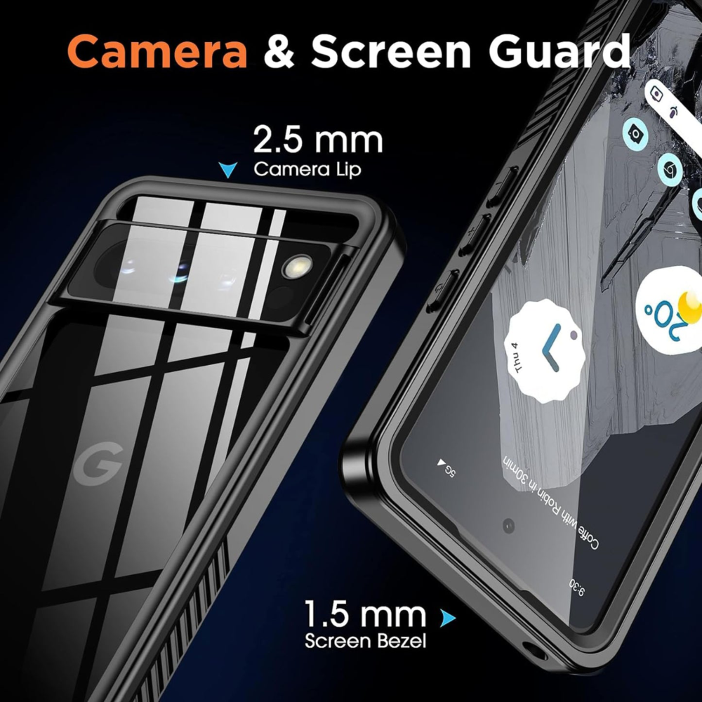 Google Pixel 8a 5G Waterproof Shockproof Lifeproof Full Body Case Camera And Screen Protector