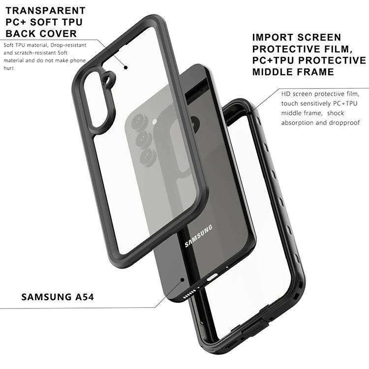 Samsung Galaxy A54 5G IP68 Waterproof Phone Case With Transparent Front And Back Cover