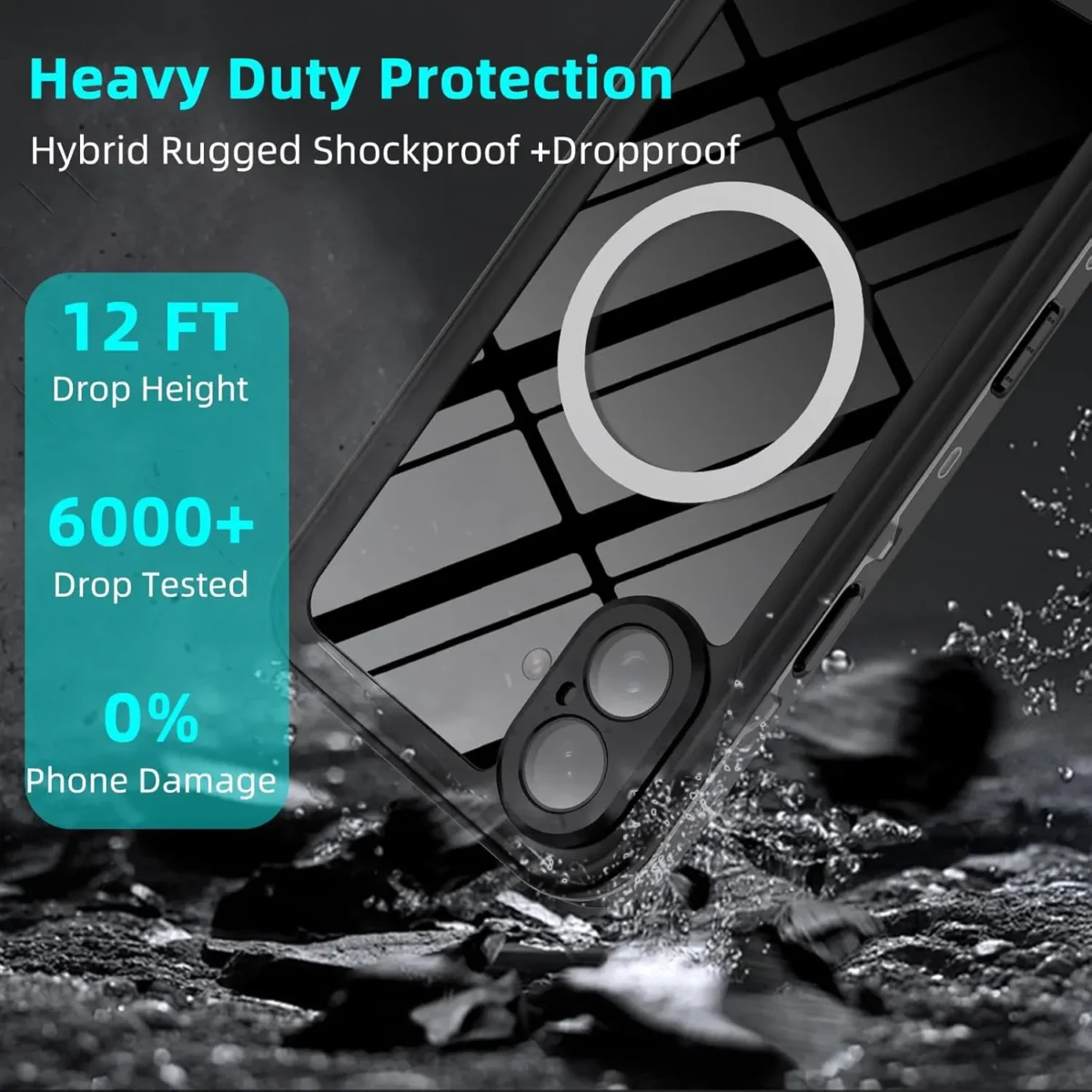 iPhone 16 IP68 Waterproof, Shockproof, Dustproof, Magnetic Charging, Premium Quality Rugged Case - Dropproof