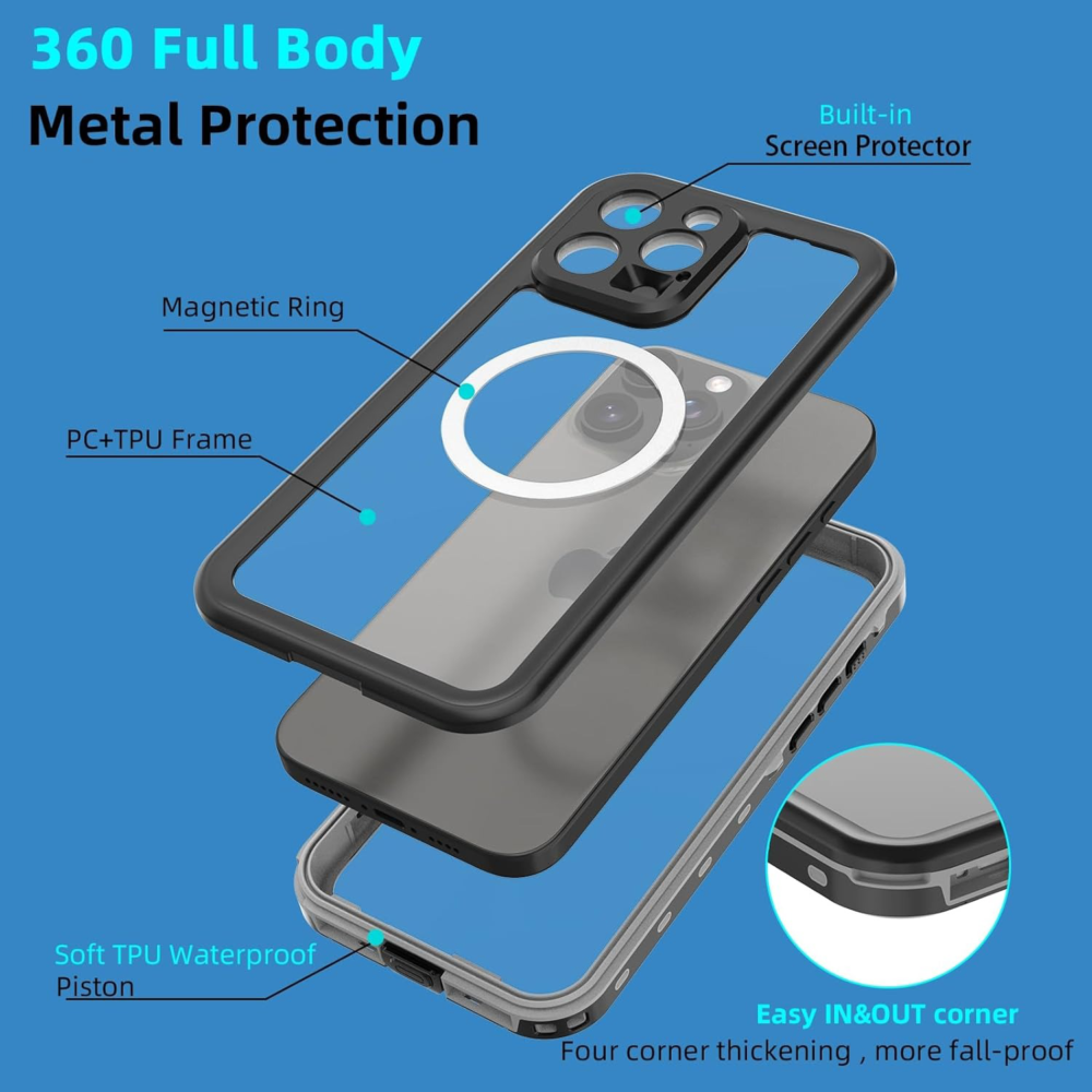 iPhone 16 Pro max lifeproof 360 degree full body metal protection case