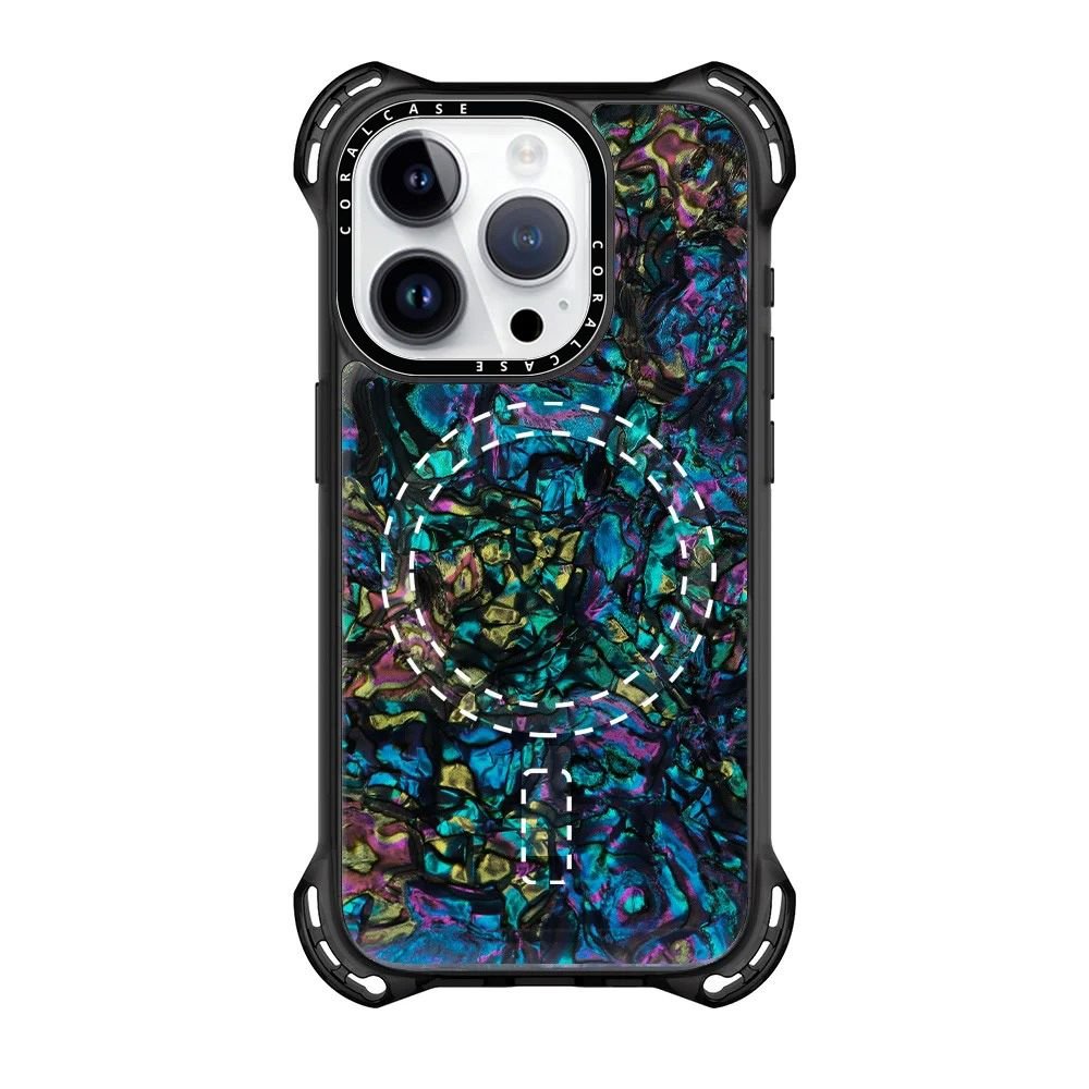 iPhone 15 Pro Max Abalone Shell MagSafe Compatible 7.5M Shockproof Dropproof case - rear view Full