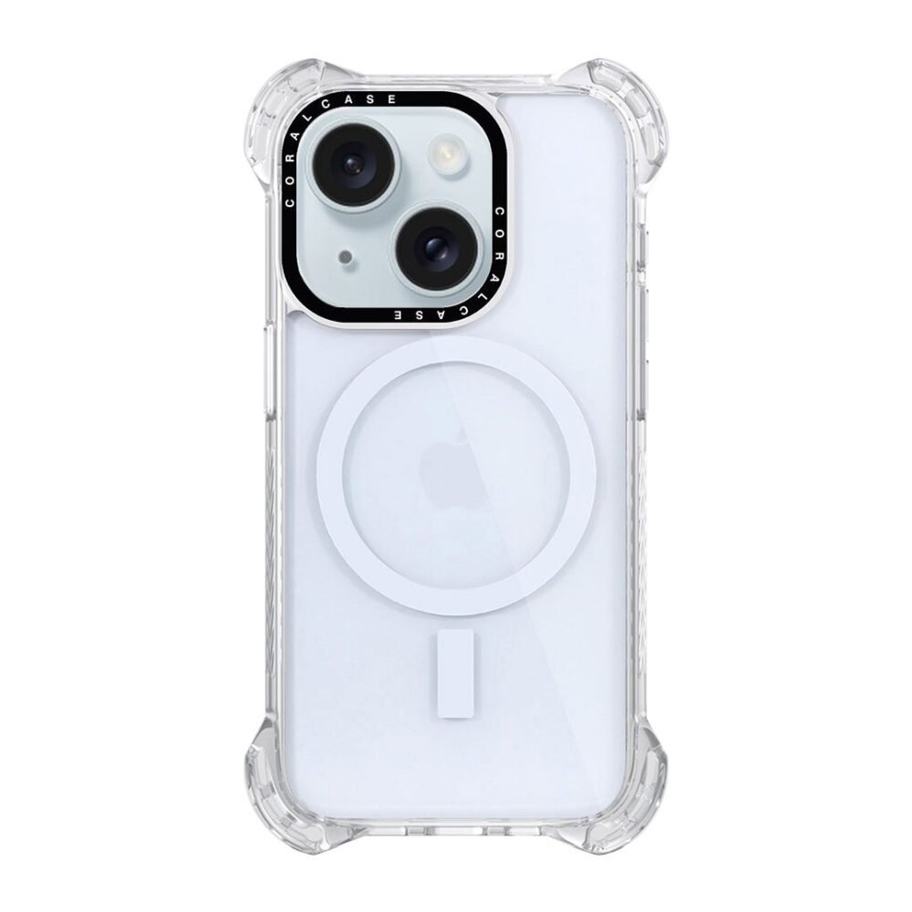 iPhone 13 Mini Transparent White Bounce Case MagSafe Compatible 7.5M Shockproof - Rear View