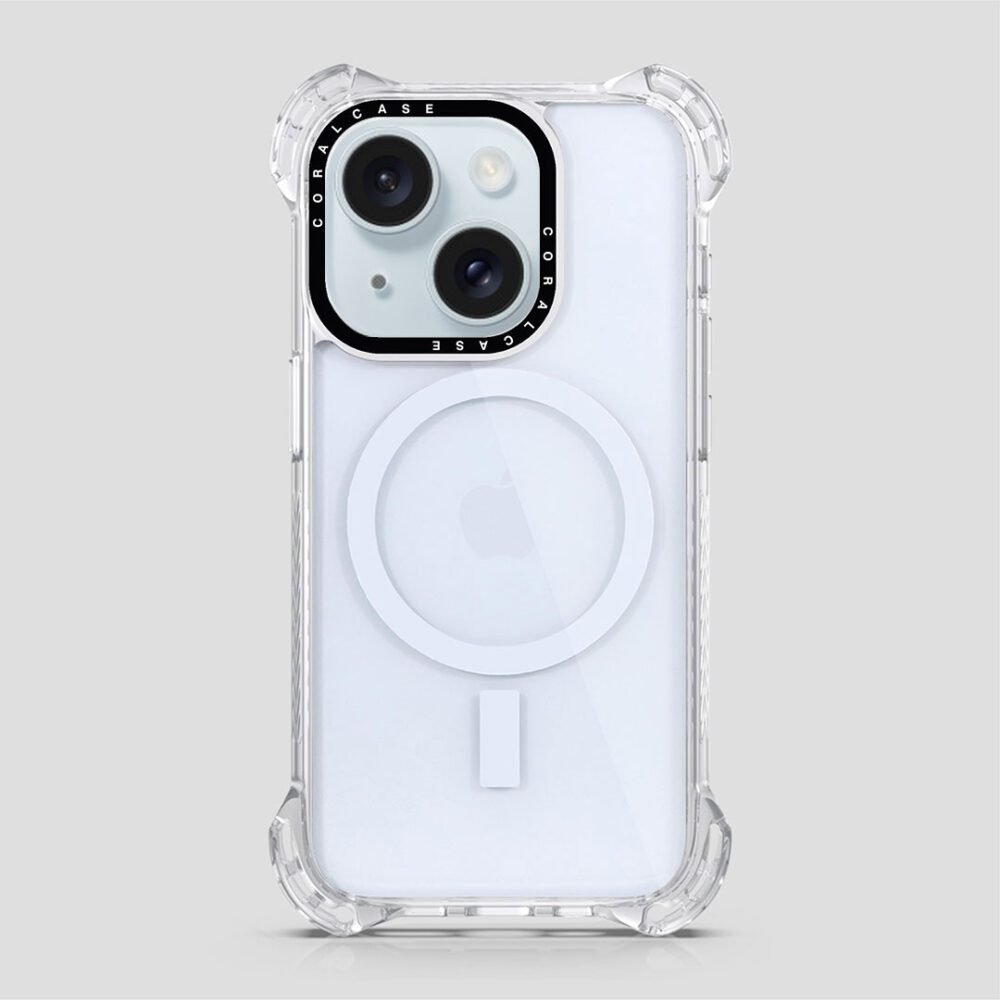 iPhone 13 Mini Transparent White Bounce Case MagSafe Compatible 7.5M Shockproof - Rear View