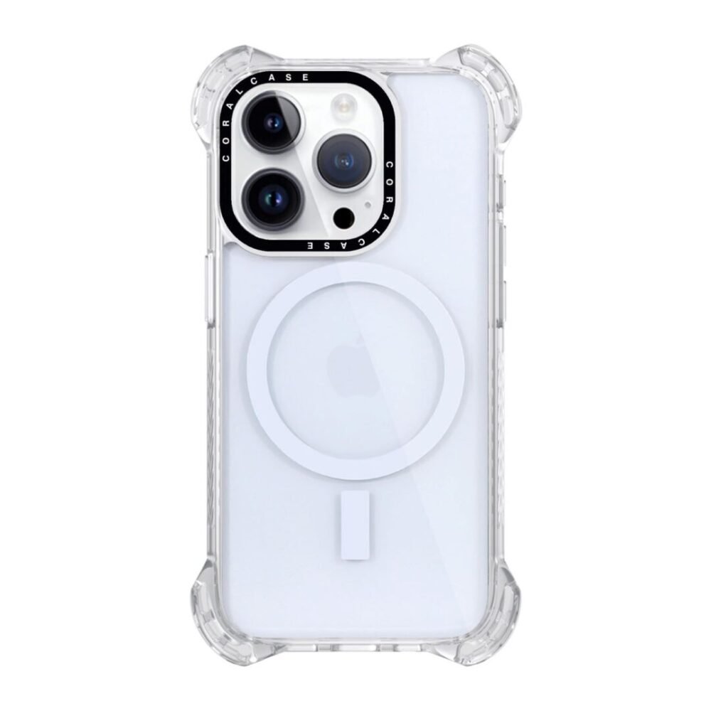 iPhone 13 Pro Transparent White Bounce Case MagSafe Compatible 7.5M Shockproof - Rear View