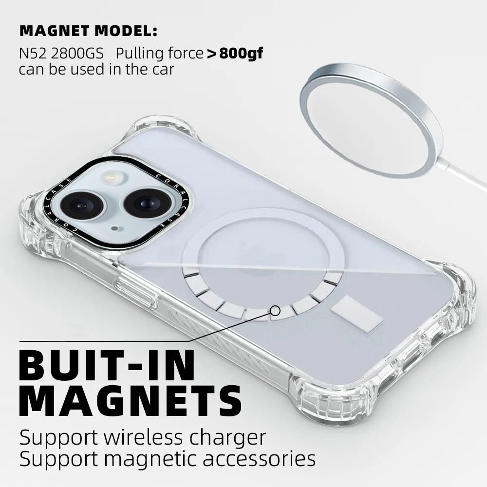 iPhone 13 Transparent White Bounce Case MagSafe Compatible 7.5M Shockproof