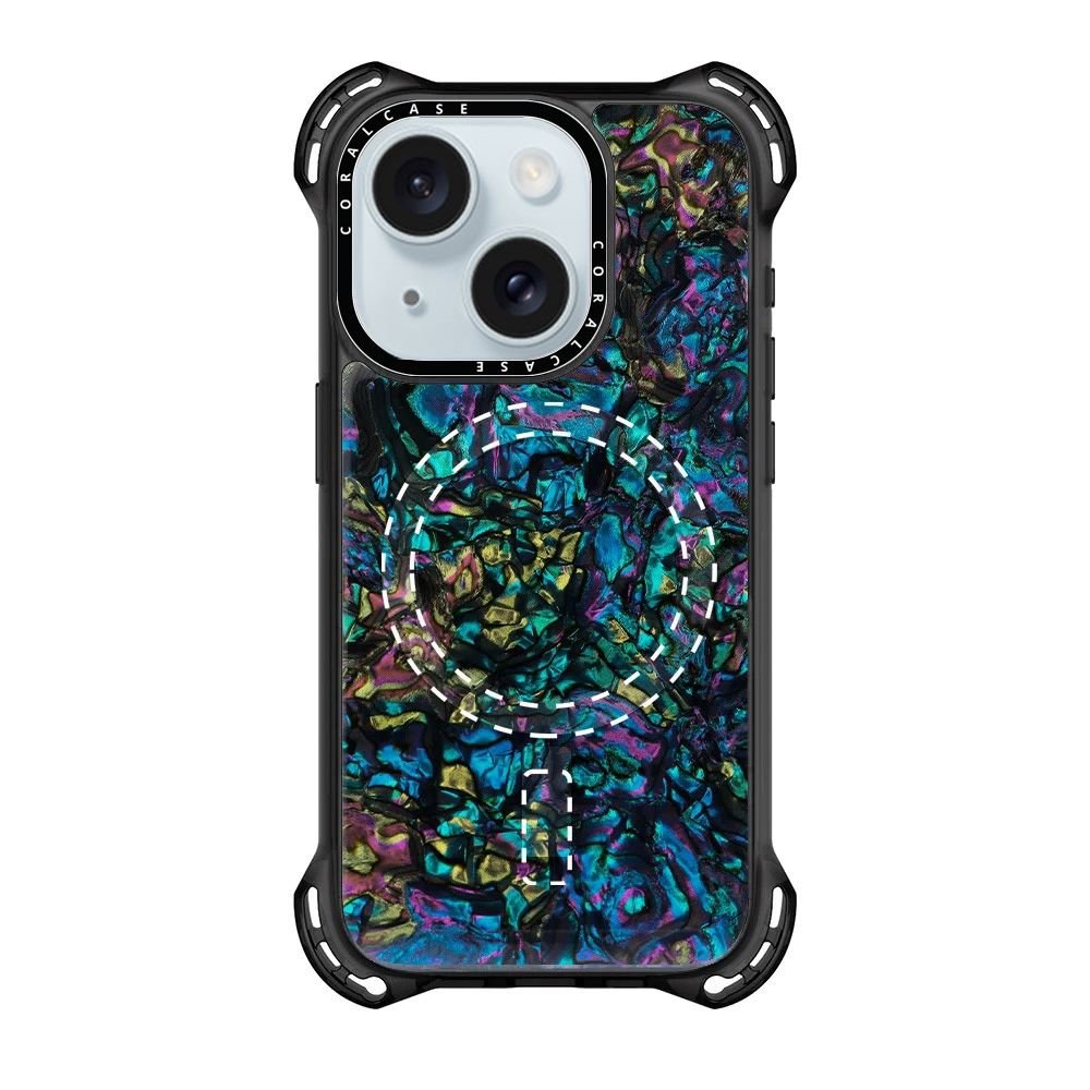 iPhone 14 Abalone Shell MagSafe Compatible 7.5M Shockproof Dropproof case - rear view Full