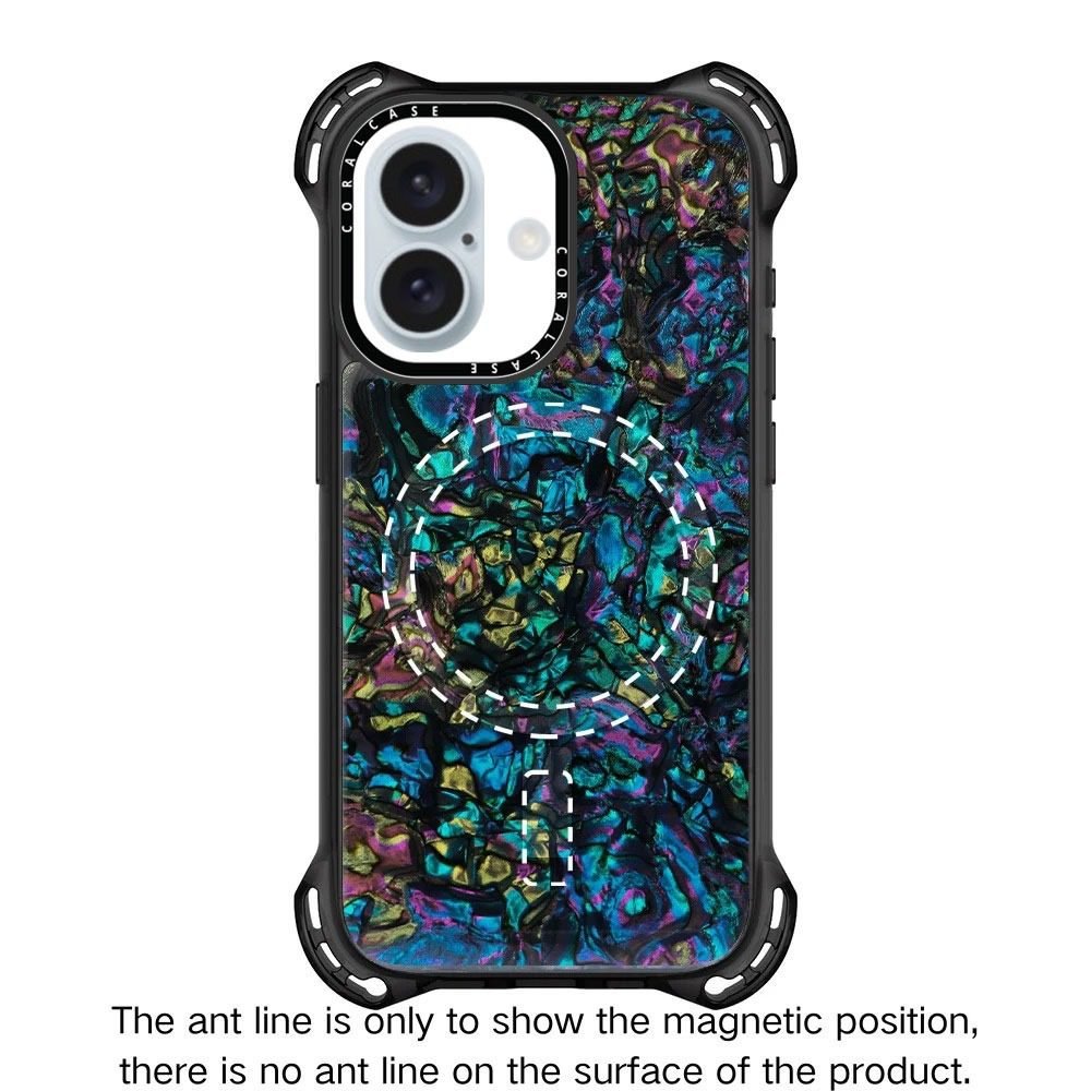 iPhone 16 Abalone Shell MagSafe Compatible 7.5M Shockproof Dropproof case - rear view Full