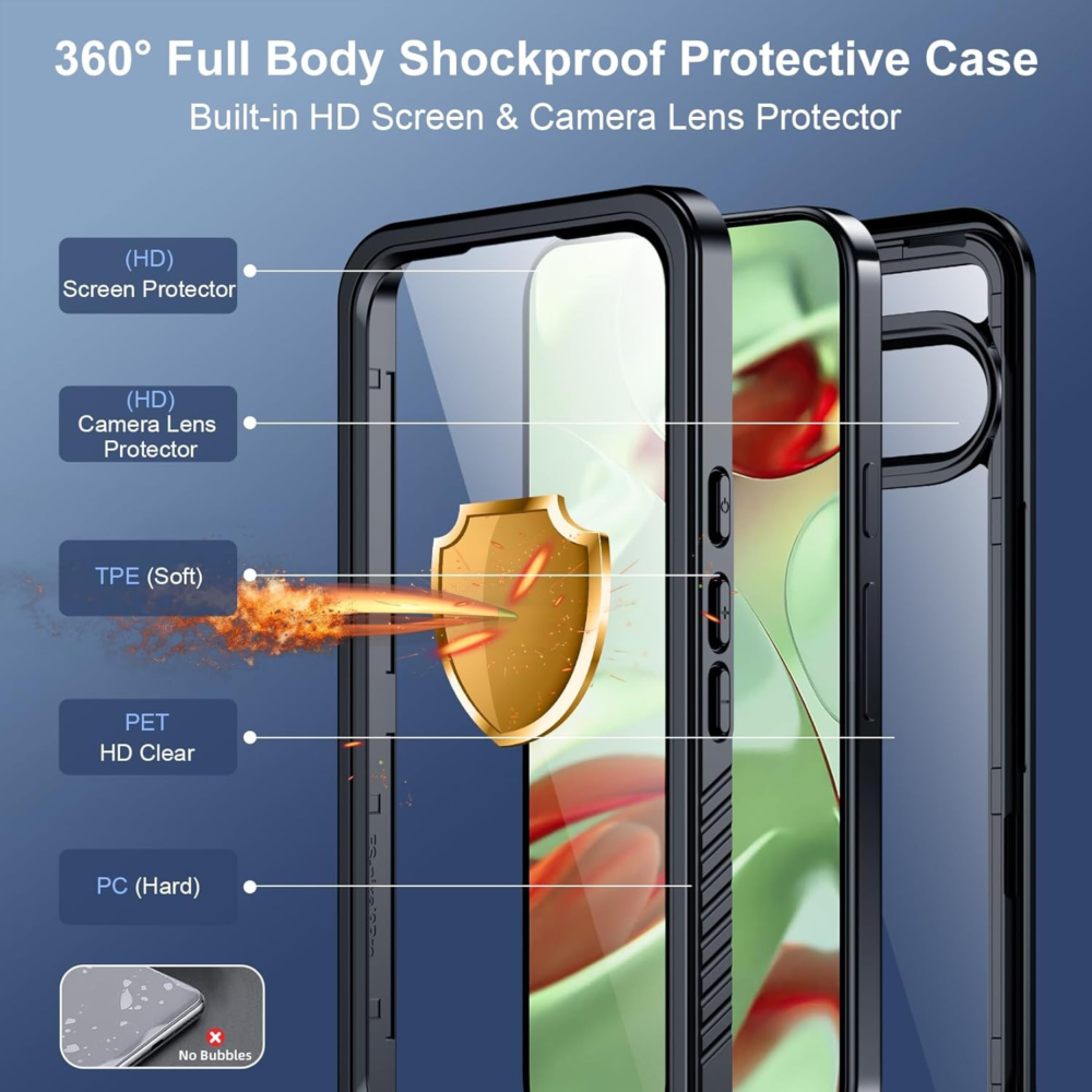 Google Pixel 9 Waterproof Shockproof Lifeproof Full Body Case 360 Degree Protection