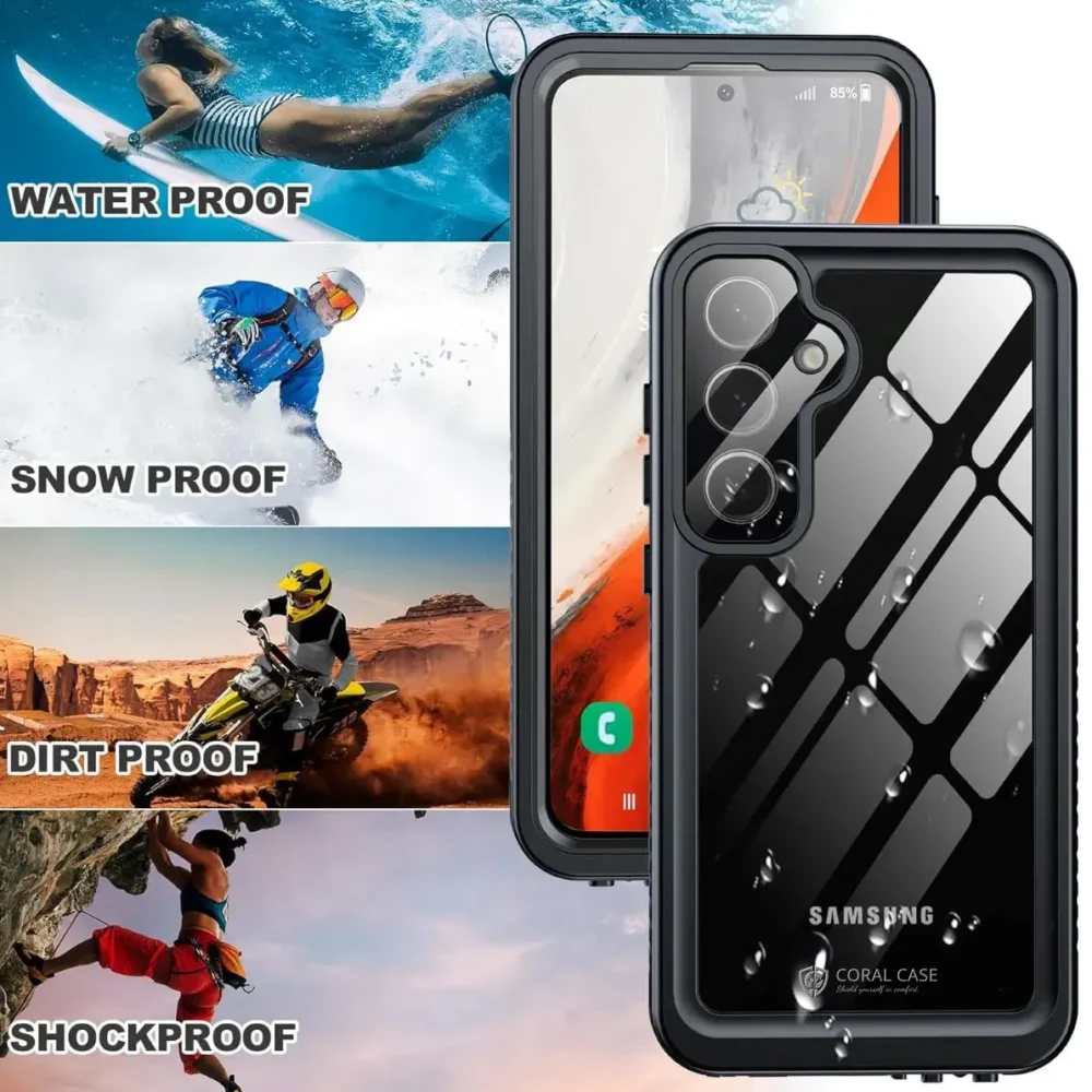 S24 WaterProof Lifeproof Shockproof dustproof Black & Clear case - all weather