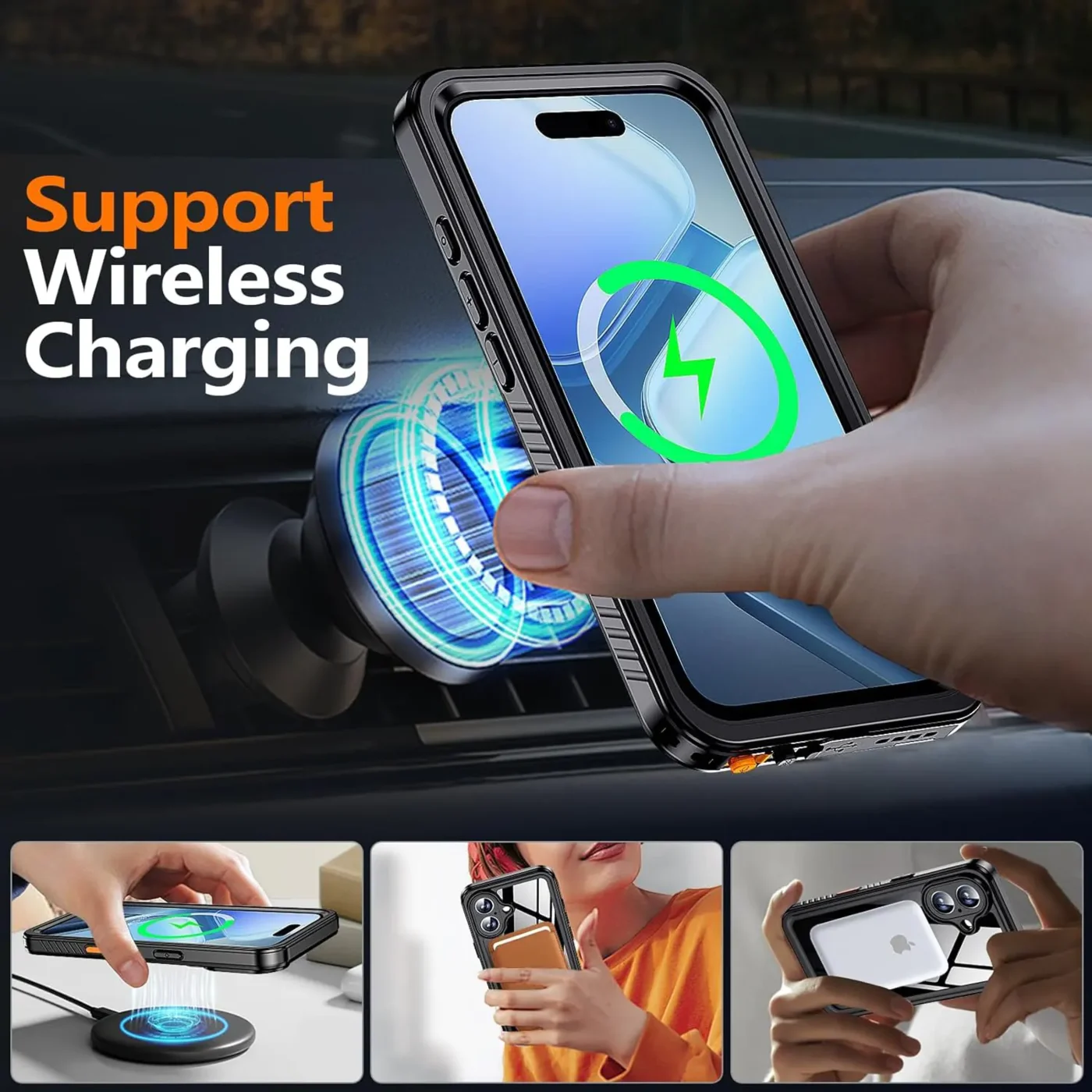 iPhone 16 plus lifeproof waterproof Wireless charging magsafe case