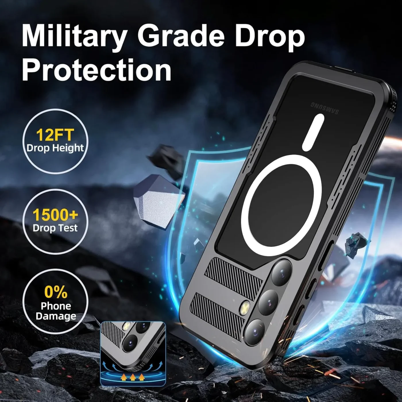 Samsung Galaxy S25 Full Body Waterproof Shockproof Lifeproof MagSafe Case - Military Grade Protection