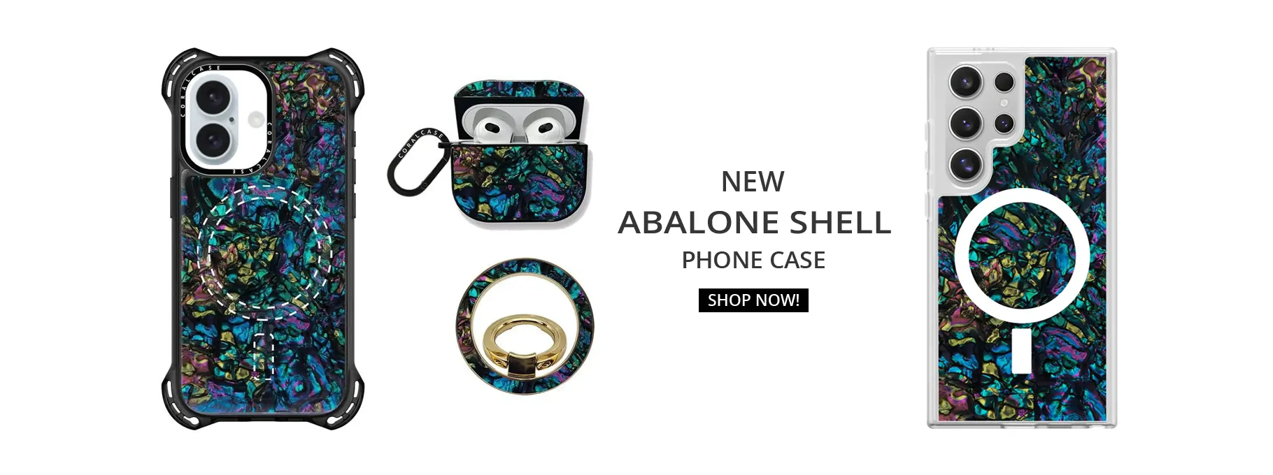 Abalone Shell Case with Matching Accessories