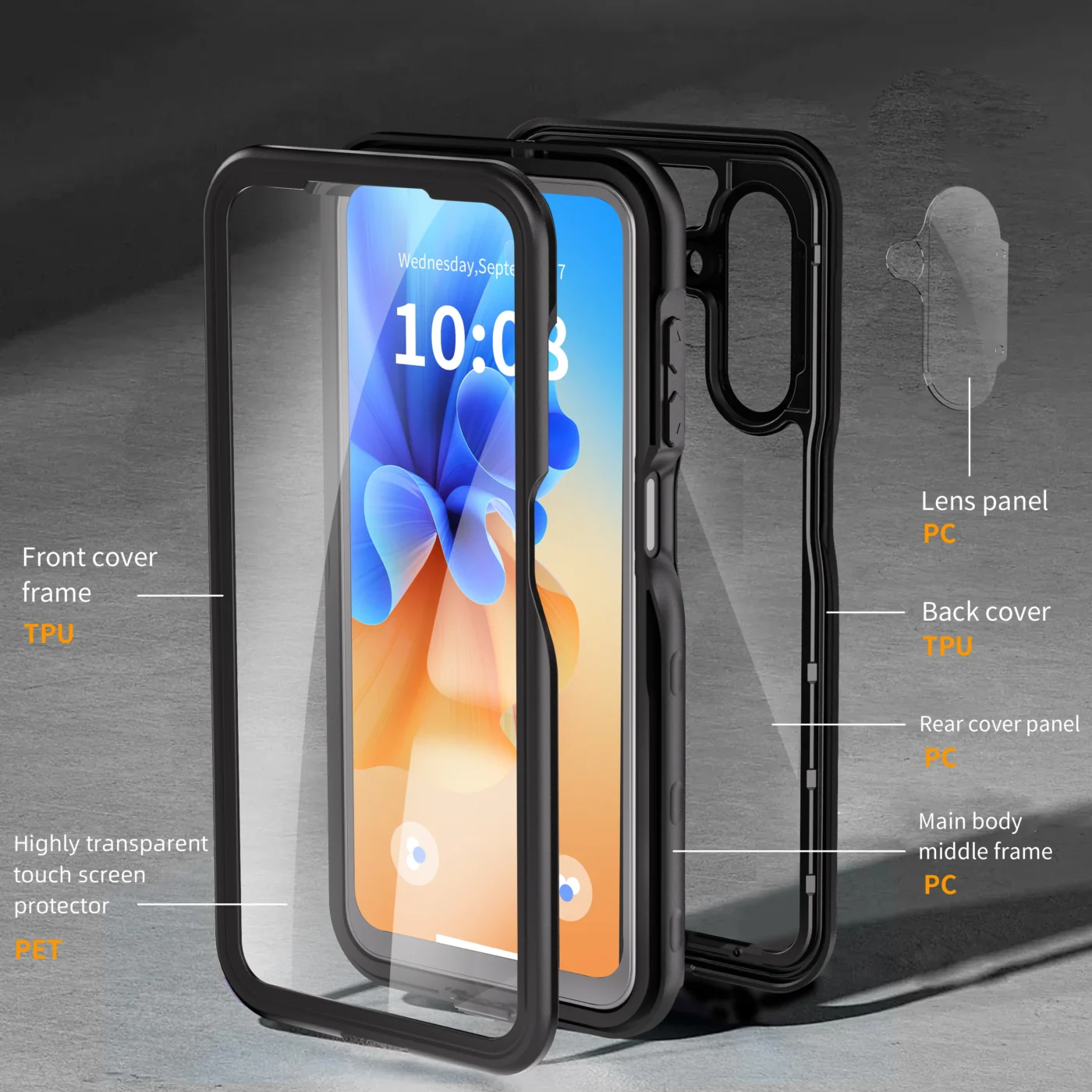 Samsung Galaxy A26 5G Waterproof Shockproof Lifeproof Full Body Case Desection View