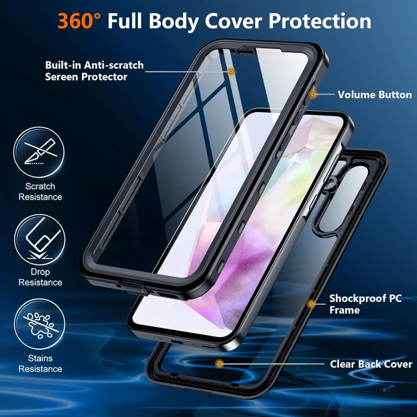 Samsung Galaxy A36 5G Waterproof Shockproof Lifeproof Full Body Case 360 Degree Protection